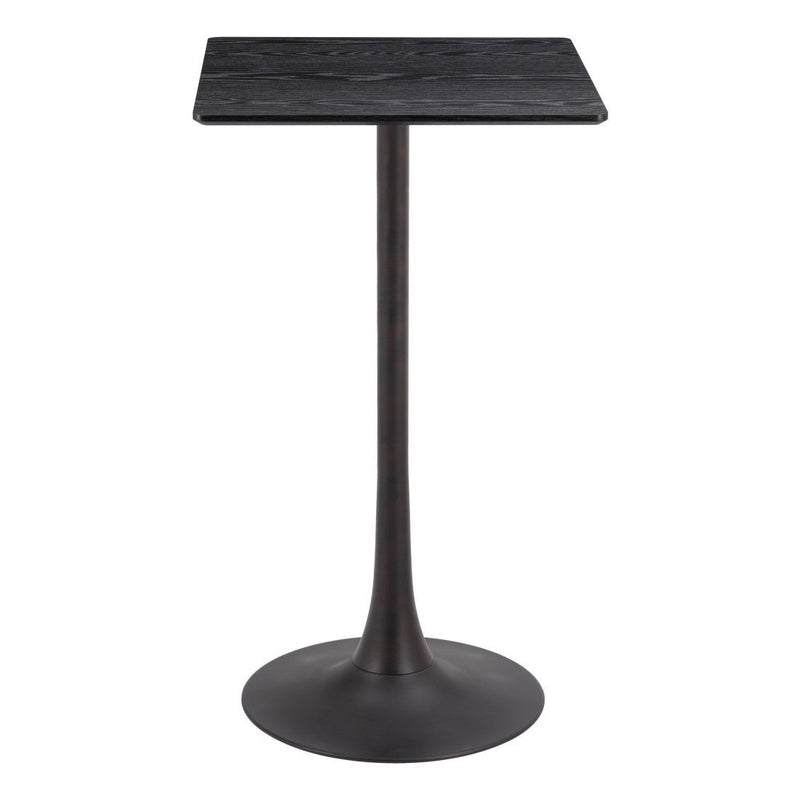 24" Modern Wood Square Bar Table - Black
