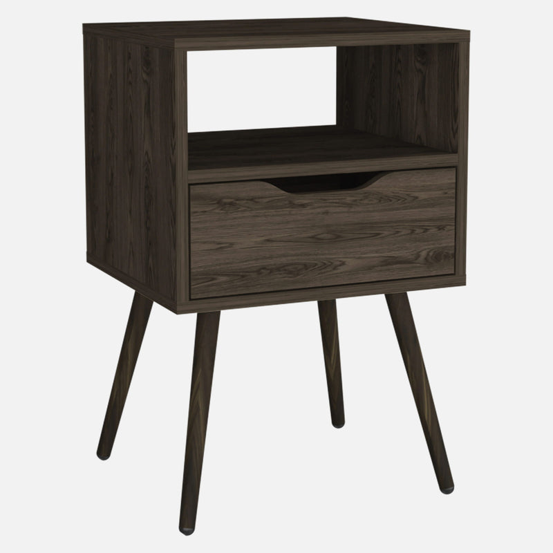 Modern Bedroom Nightstand - Dark Walnut