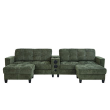 Load image into Gallery viewer, Modern Sectional Sofa U-Shaped With Movable Ottomans, tooth Speakers, LED Lights And Modular Storage
