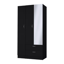 Load image into Gallery viewer, 71" Mirro Two Door Two Drawer Combo Dresser - Black
