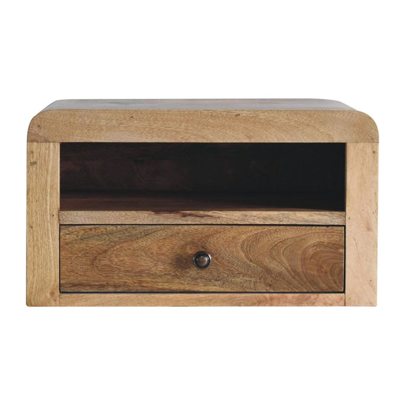 18" Wood One Drawer Floating Nightstand - Brown