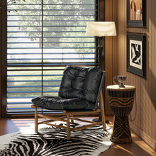 Load image into Gallery viewer, Oxford Leather Mid-Century Modern Accent Chair - Noir Black

