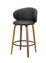 Load image into Gallery viewer, 26" Faux Leather And Metal Low Back Counter Height Bar Chairs (Set of 2) - Black And Brown
