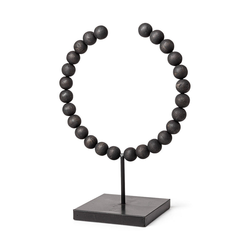Abstract Beaded Tabletop Sculpture (392496) - Black