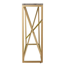 Load image into Gallery viewer, Faux Marble Frame Console Table - Gray / Gold
