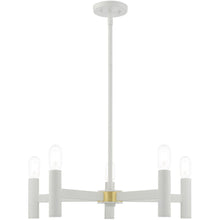 Load image into Gallery viewer, 19'' Five Light Dimmable Chandelier With Shades - White
