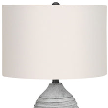 Load image into Gallery viewer, Cylinder Table Lamp With Ivory Drum Shade - Gray
