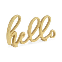 Load image into Gallery viewer, Hello Hand Painted Tabletop Sculpture - Gold
