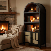 Load image into Gallery viewer, Arched Pantry Cabinet With Adjustable Storage &amp; Doors - Black
