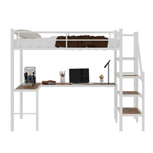 Load image into Gallery viewer, Loft Bed &amp; L-Shaped Desk, Large Storage Space
