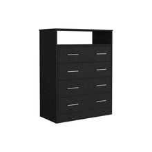 Load image into Gallery viewer, Wood Four Drawer Dresser - Black

