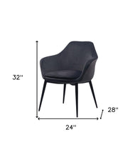 Load image into Gallery viewer, Upholstered Velvet Dining Room Arm Chair - Gray
