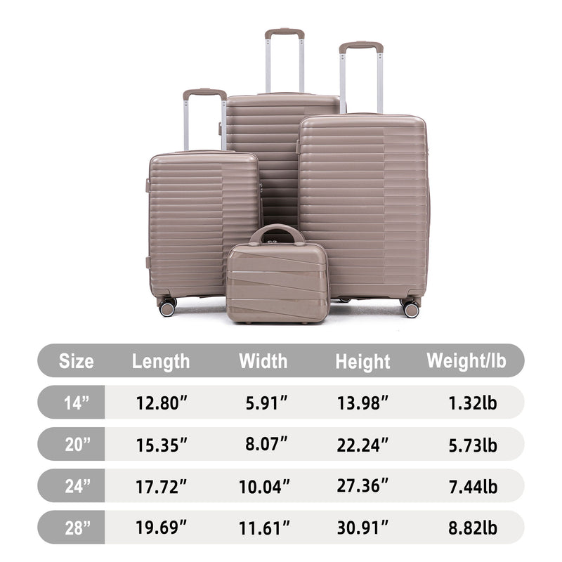 4 Piece Luggage Set, Combination Lock
