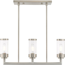 Load image into Gallery viewer, 21'' Three Light Dimmable Chandelier With Shades - Nickel
