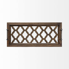Load image into Gallery viewer, 35" Wood Indoor Outdoor Tray With Handles - Silver
