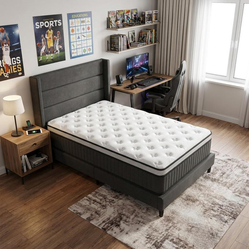 Memory Foam Medium Euro Top Hybrid Mattress (748775) - Twin