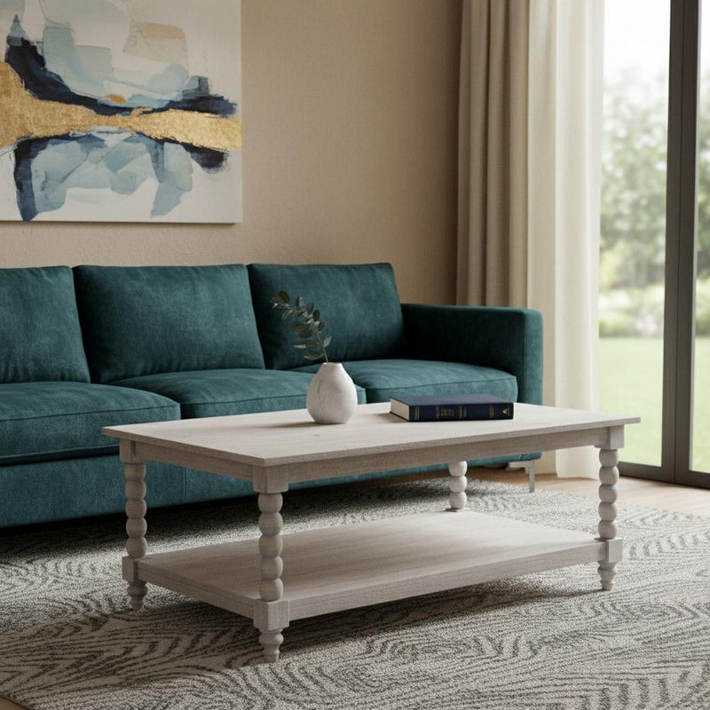 Solid Wood Solid Coffee Table With Drawer (717420) - Brown
