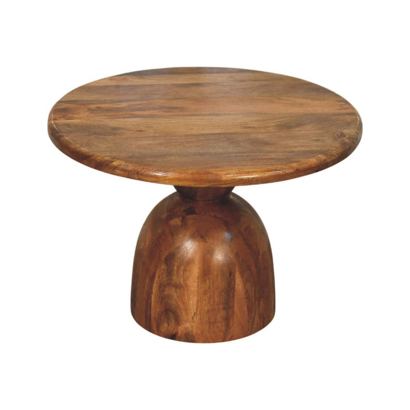 Round Coffee Table With Six Drawers - Brown