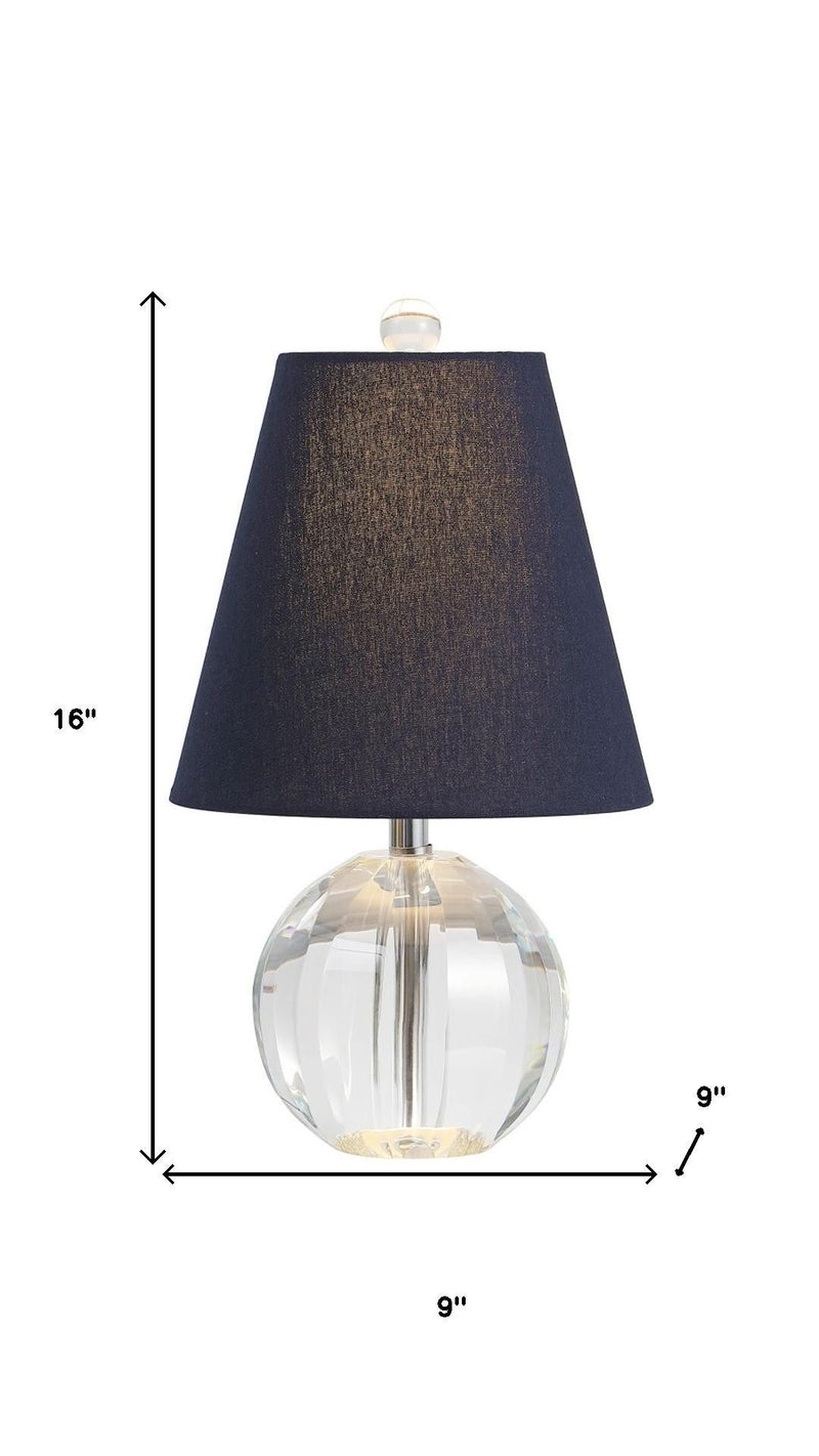 Novelty Table Lamp With Globe Shade - Navy Blue / Clear