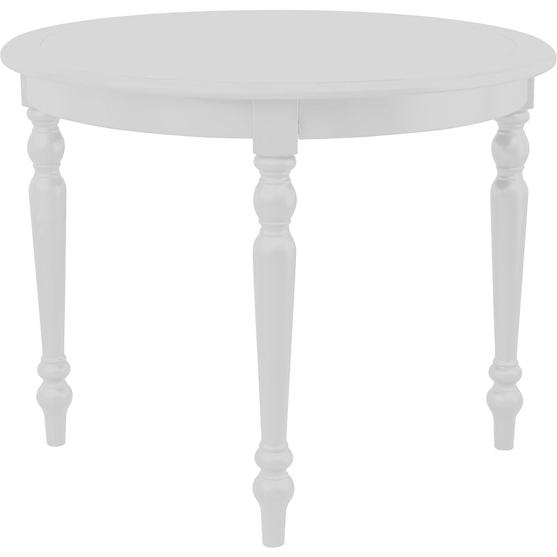 39" Solid Wood Round Top Dining Table - White