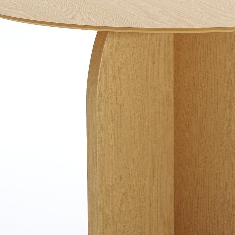 45" Solid Wood Pedestal Base Round Top Dining Table - Beige