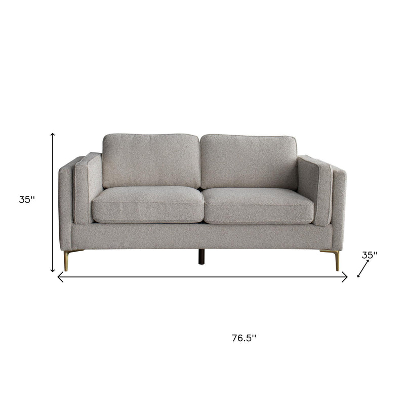 77" Fabric Solid Wood Sofa - Beige