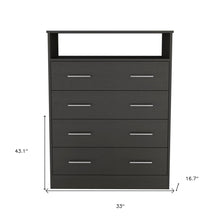 Load image into Gallery viewer, 4 Drawer Dresser - Black
