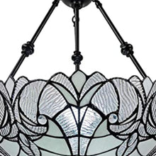 Load image into Gallery viewer, 25'' Unique Statement Two Light Glass Dimmable Chandelier With Shades - Black / White
