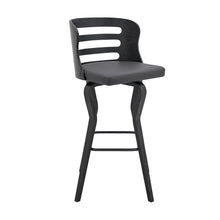 Load image into Gallery viewer, 39" Faux Leather Swivel Low Back Bar Height Bar Chair - Gray / Black
