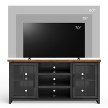Load image into Gallery viewer, TV Stand Console For TVs Up To 80" - Black / Whiskey
