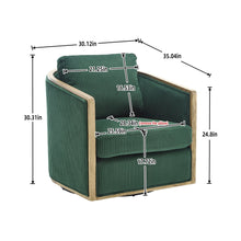 Load image into Gallery viewer, Corduroy Barrel Chair, 360 Degree Swivel
