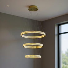 Load image into Gallery viewer, Candle Style 3 Light Metal LED Dimmable Chandelier - Gold

