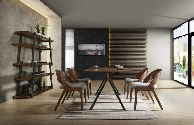 Wood Trestle Base Dining Table - Brown / Black