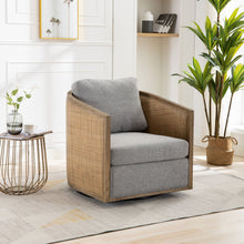 Load image into Gallery viewer, Barrel, Comfy Round Accent Sofa Chair With 360 Degree Swivel, Leisure Arm
