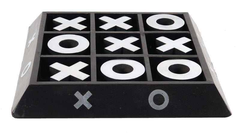 Dark Tic Tac Toe Game Sculpture - Nickel