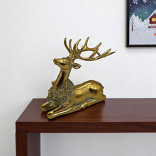 Load image into Gallery viewer, Reindeer Christmas Figurine Tabletop Sculpture - Gold
