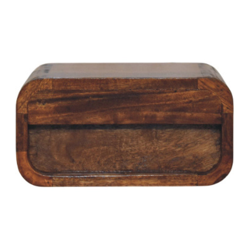 12" Chestnut Solid Wood One Drawer Floating Nightstand - Light Brown