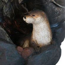 Load image into Gallery viewer, Decorative Water Foutain With Otter Design, With Light And Pump, For Indoor And Outdoor - Brown
