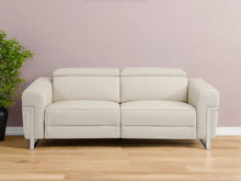 Load image into Gallery viewer, Italian Leather USB Sofa - Beige / Silver
