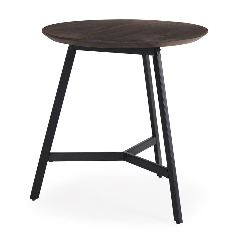 Solid Wood Metal Tray Table (605380) - Espresso / Black