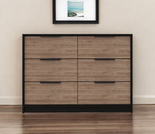 Load image into Gallery viewer, Six Drawer Double Dresser - Brown And Black
