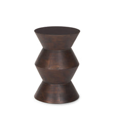 Load image into Gallery viewer, Solid Wood Round Block End Table - Dark Brown

