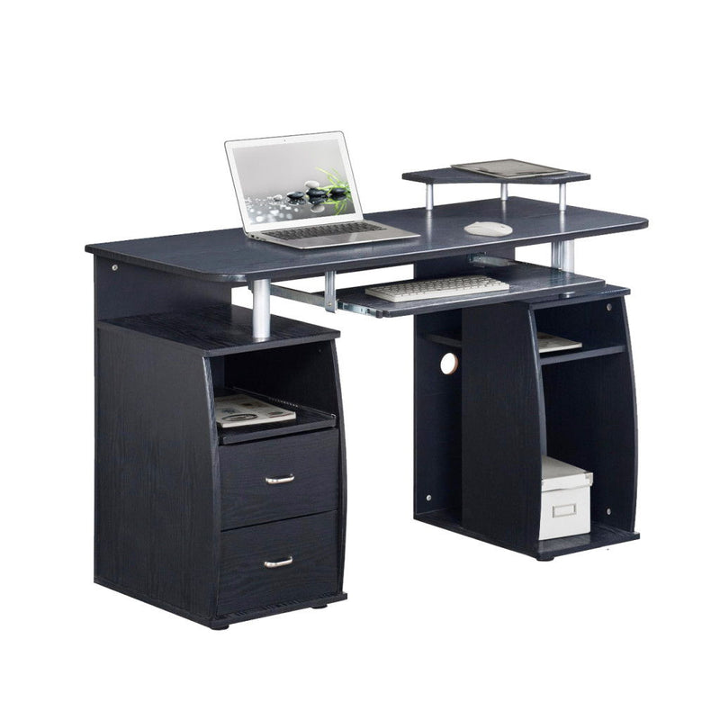 Pedestal Computer Desk With Two Drawers - Espresso
