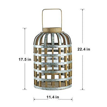 Load image into Gallery viewer, Decorative Lantern With Handle, Wooden Lantern For Indoor Outdoor, Home Garden Wedding
