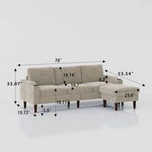 Load image into Gallery viewer, 3 Seater Convertible Combination L Shaped Sofa With Footstools With Storage
