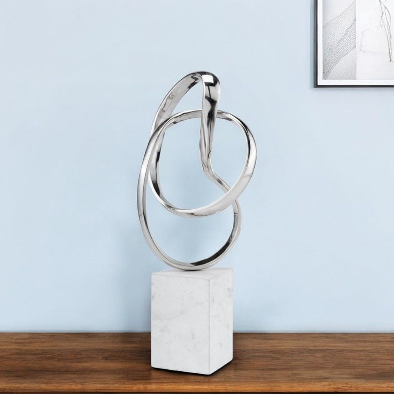 Marble Sculpture - Silver / White