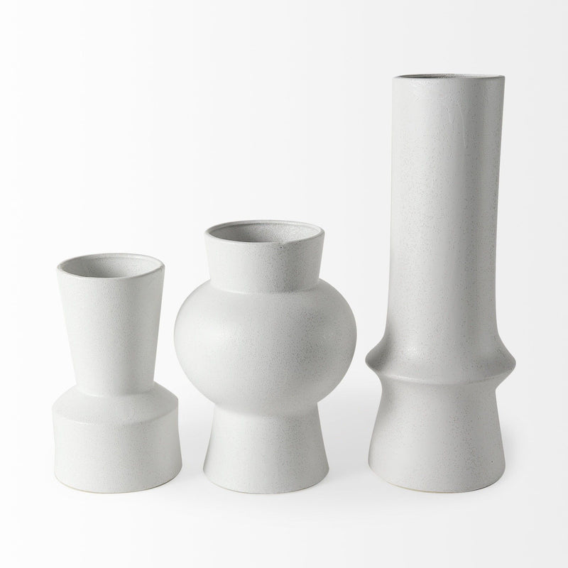 Abstract Cylinder Table Vase (397592) - White