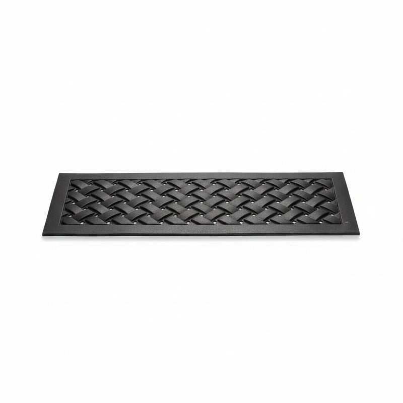 Lattice Outdoor Rubber Stair Treads (Set of 6) - Black