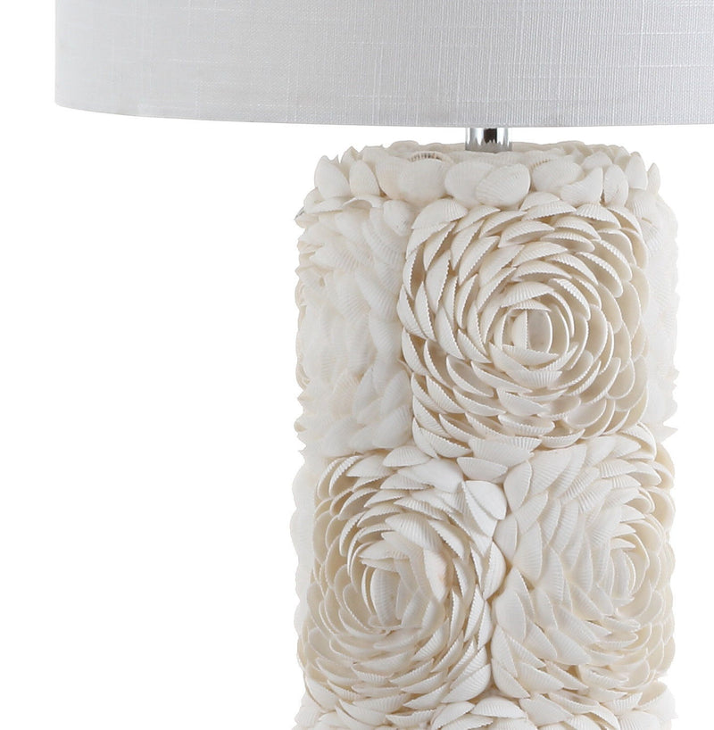 29" Novelty Table Lamp LED With Drum Shade - Cream / Clear