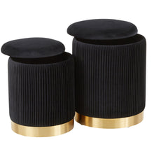 Load image into Gallery viewer, Marla - Contemporary Nesting Pleated Ottoman Set
